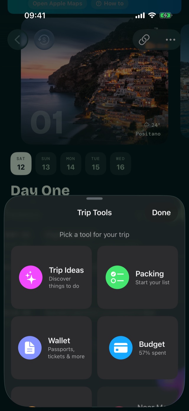 Trip Tools in the Evergreen theme